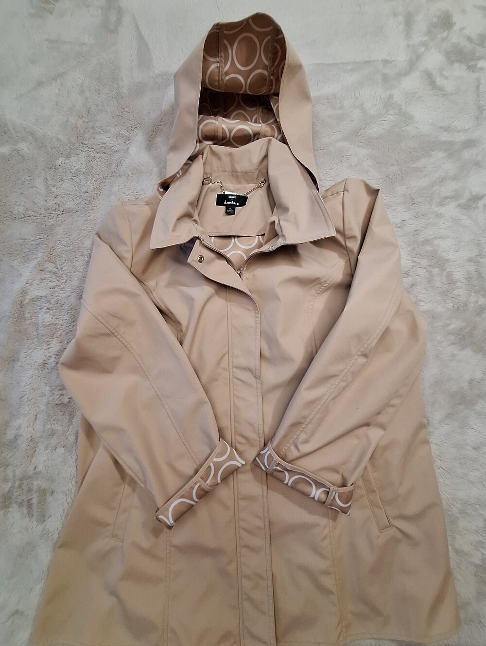 Dennis by Dennis Basso Tan Water Resistant Raincoat Jacket